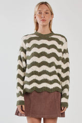 Nikkita Wavy Stripe Cream/Olive