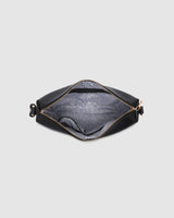 Daisy Stripe Crossbody Bag-Black