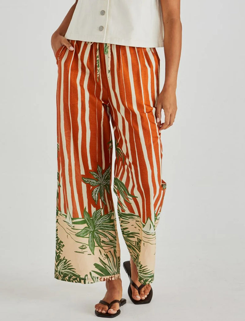 Mina Pants - Palm Stripe