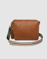 Daisy Stripe Crossbody Bag -Tan