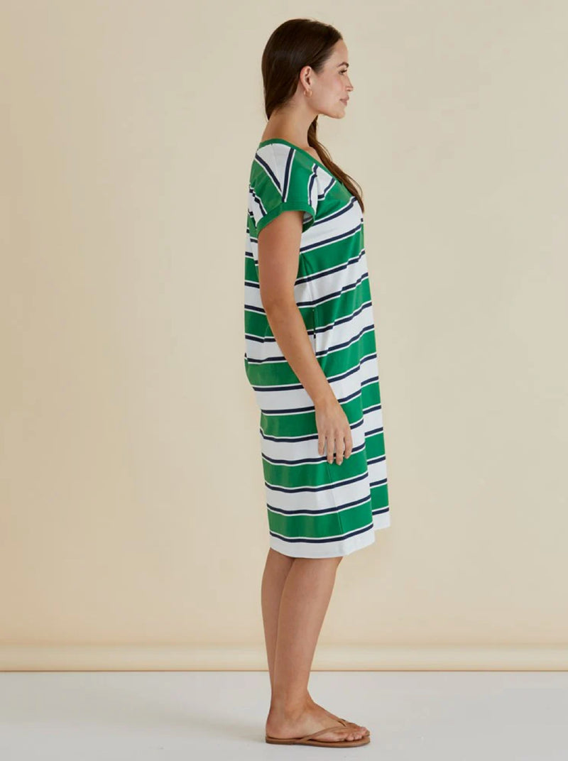 Zena T-Shirt Dress -Navy/Green