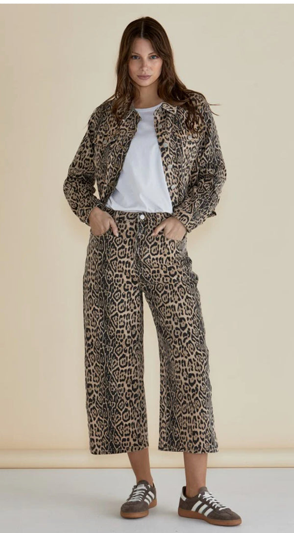 Luca Leopard Print Denim Jacket