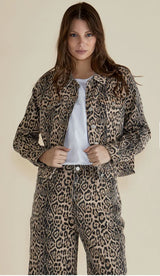Luca Leopard Print Denim Jacket