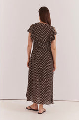 Elba Ruched Waist Dress-Polka Dot