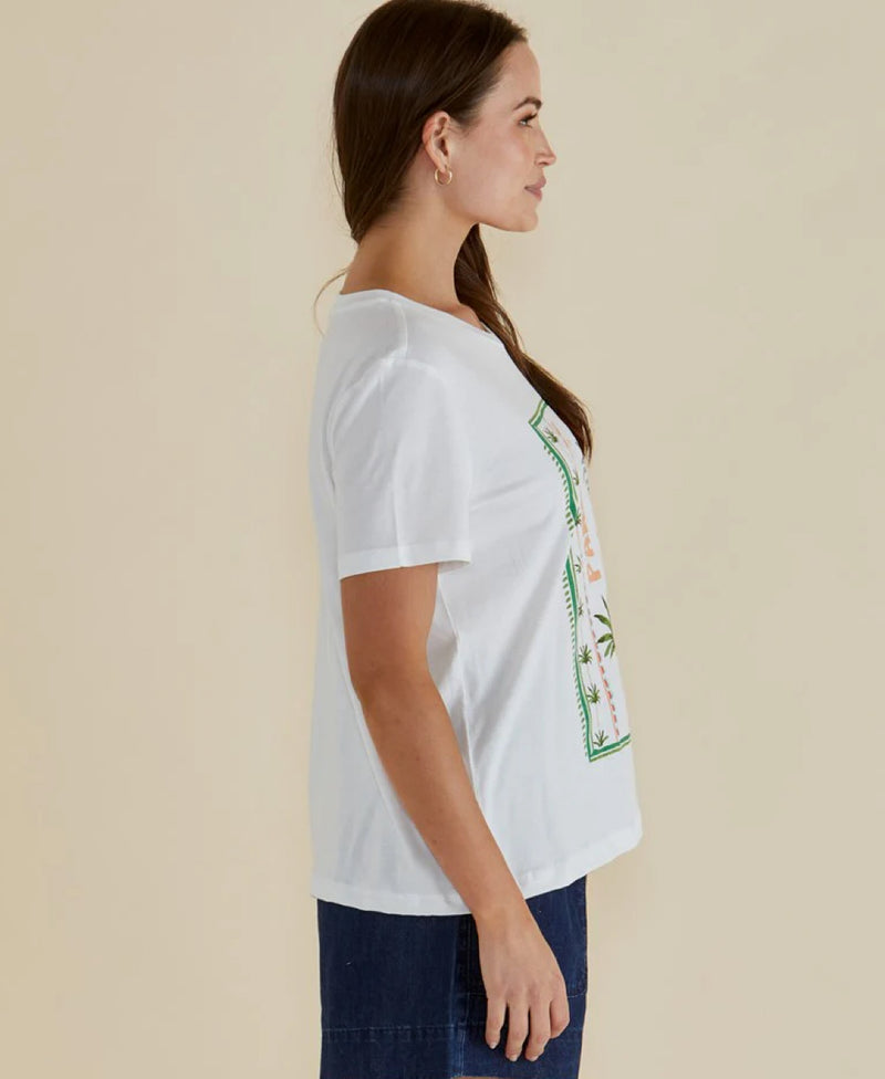 Ellia Crew Tee-Paradise Beach Print