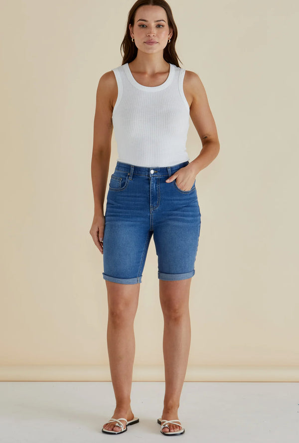 Bonnie Bermuda Denim-Indigo Blue