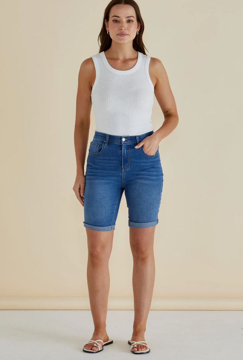 Bonnie Bermuda Denim-Indigo Blue