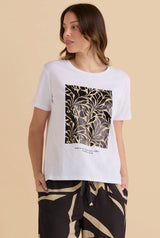 Ellia Crew Tee-Monochrome Floral
