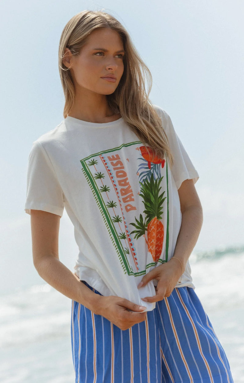 Ella Crew Tee-Paradise Print