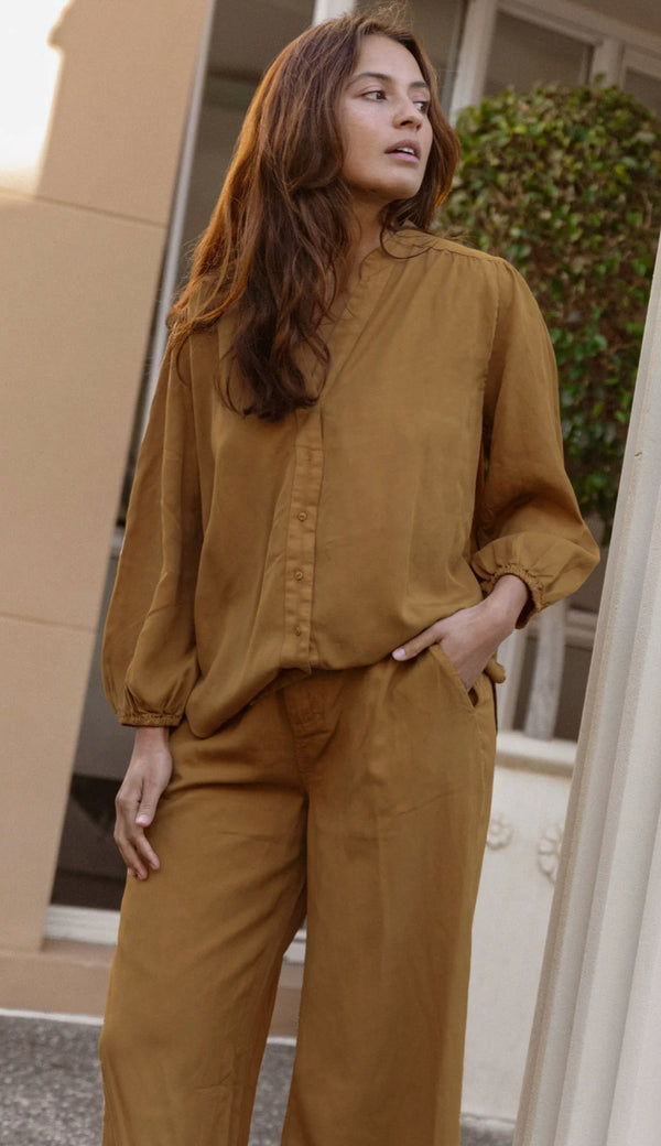 London Lyocell Blouse - Tan