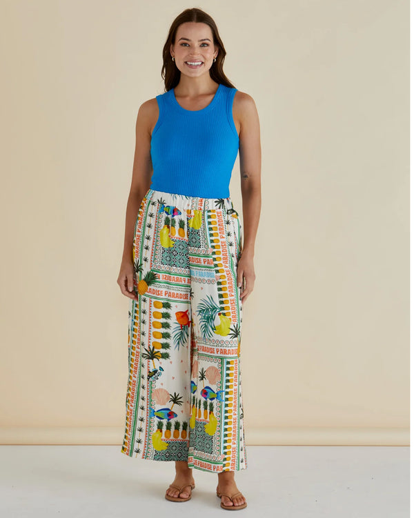 Sable Wide Leg Pant- Paradise Print