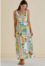 Teagan Midi Dress-Paradise Print