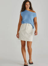 Vale Scalloped Denim Skirt
