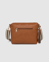 Daisy Stripe Crossbody Bag -Tan