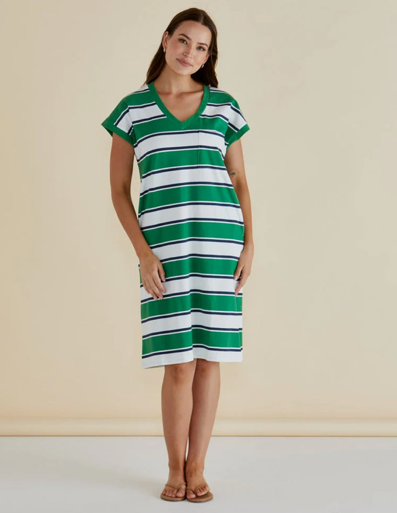 Zena T-Shirt Dress -Navy/Green