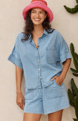 Dawn Denim Shirt-Denim Wash