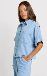 Dawn Denim Shirt-Denim Wash