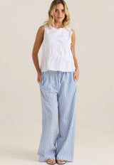 Elin Gathered Tie top - White