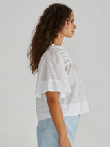 Pammi Ruffle Yoke Blouse - White