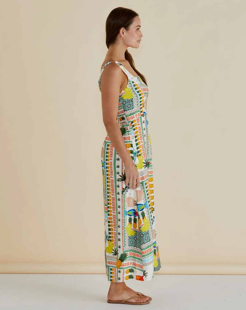 Teagan Midi Dress-Paradise Print
