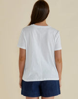 Ellia Crew Tee-Paradise Beach Print