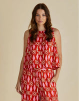 Copacabana Shell Top-Sardinia Geo Print