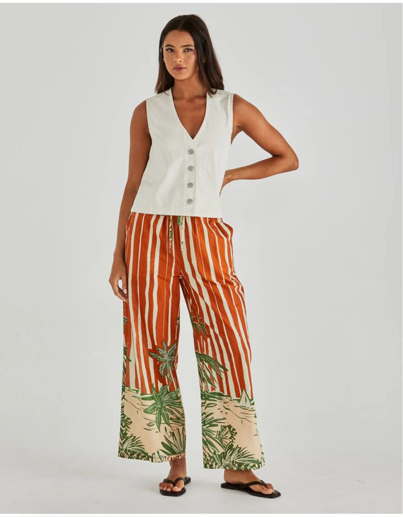 Mina Pants - Palm Stripe