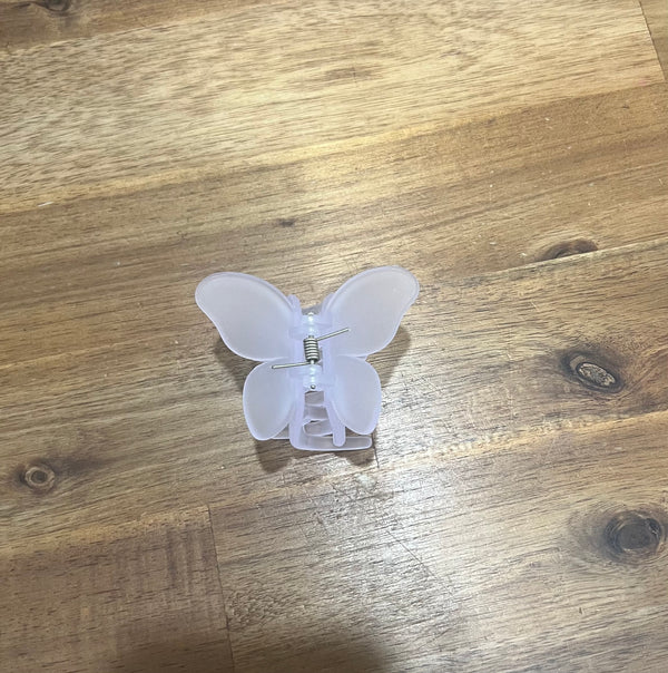 Mini Cloudy White Butterfly claw clip