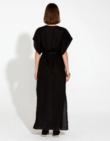 Heritage Linen Maxi Dress Black
