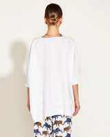 A Walk In The Park Linen Oversized Top White