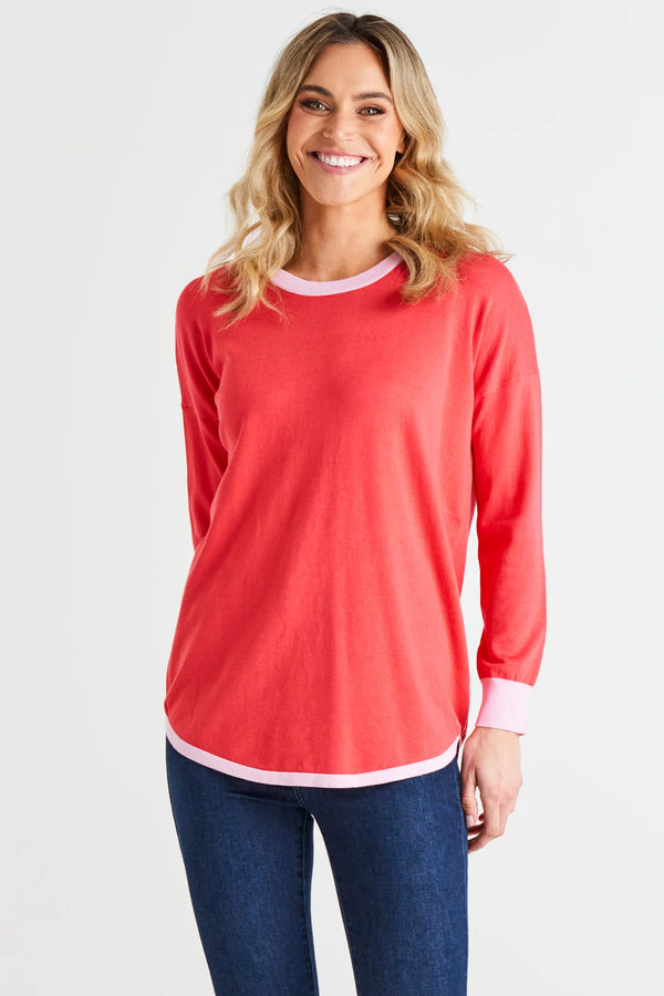 Sophie Lightweight Top Pink Tipping