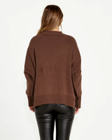 Leora Oversized Relaxed Knit Jumper Lilac Chocolate