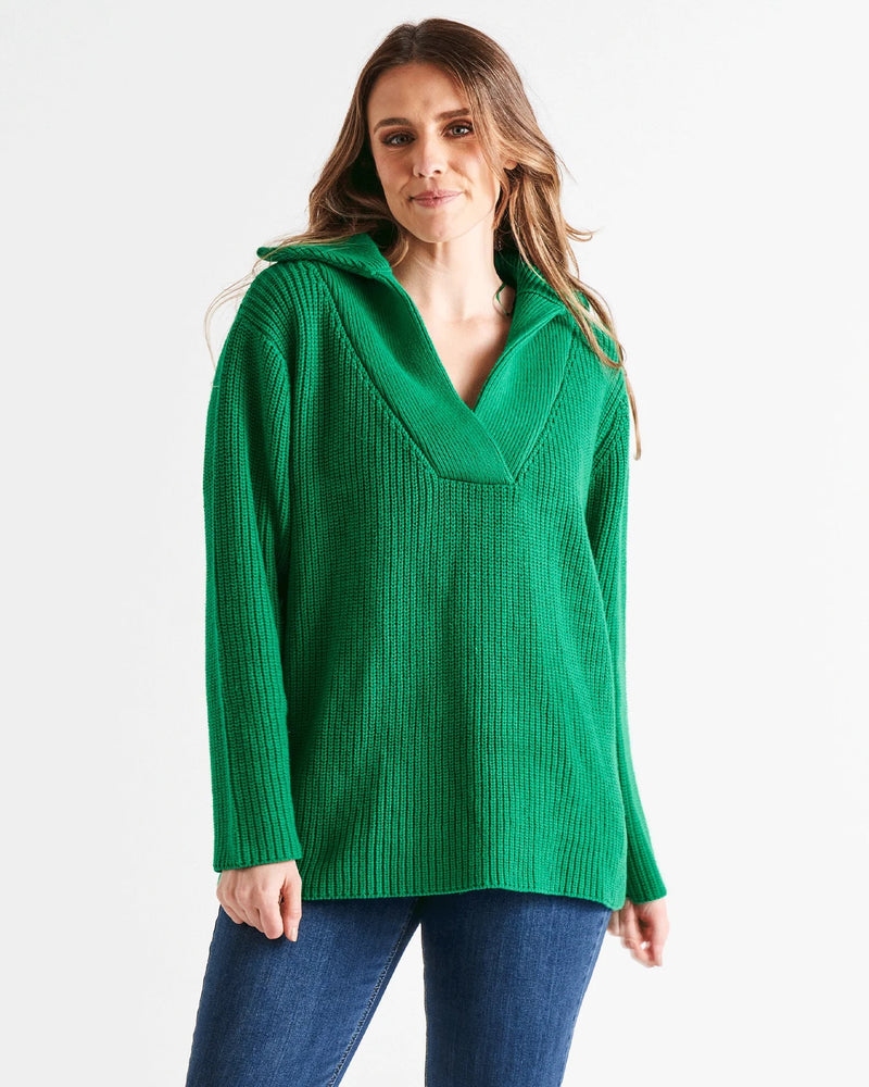 Bordeaux Collar Knit Green