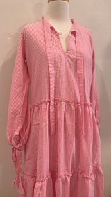 Bellagio Dress Pink Gingham Cotton